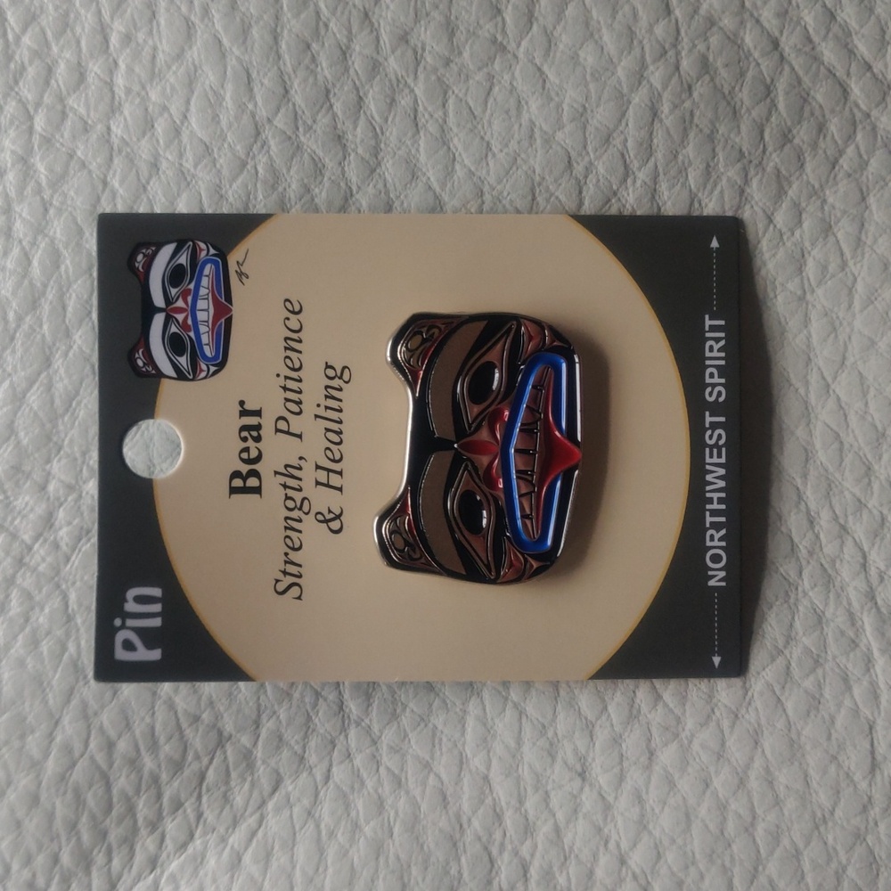 'Bear Strength & Honour' Pin Indigenous Design by Douglas Horne, Coast Salish